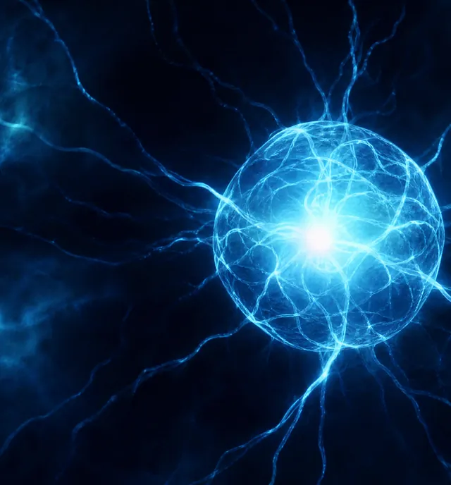 Glowing AI core with neural connections